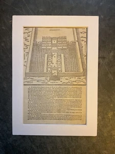 1568 REAL RARITY , Genuine Latin Map Of Temple Of Ezekiel,Vincentius , - Picture 1 of 2