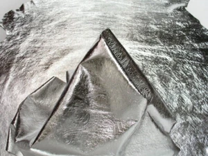 Leather Hide Metallic Imprint Silver - Picture 1 of 1