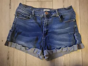 Forever 21 Womens Blue Jean Shorts 28 - Picture 1 of 3