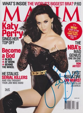 Katy Perry signed MAXIM magazine Cover