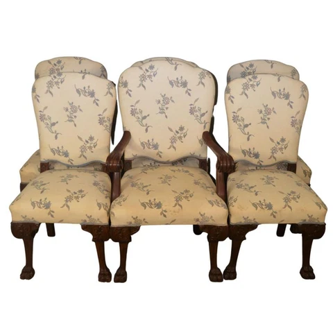 Antique Walnut Dining Room Chairs, Massive Set of 6 #21637 Cover