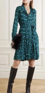 Vestido DVF Diane von Furstenberg Dory Leopardo en Simple Evergreen Talla S $448 - Imagen 1 de 1