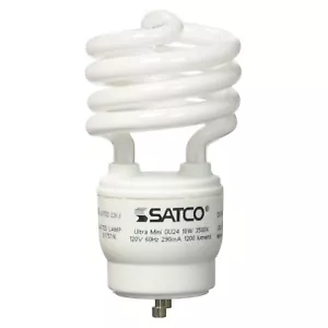 Satco S8229 18GU24/35 Spiral Compact Fluorescent Bulb  18W 120V T2 GU24 3500K - Picture 1 of 3