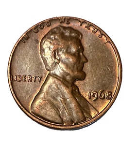 1968  no mint mark RB. error coin,  "L" &"IN GOD WE TRUST' on rim /DDR  Nice! - Picture 1 of 2