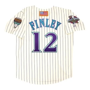 Steve Finley 2001 Arizona Diamondbacks Alt Home Ivory World Series Men's Jersey - Picture 1 of 5