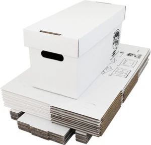 (10) 07BC09HD - Heavy Duty 7" Vinyl Record Media Cardboard Storage Boxes w/Lid - Picture 1 of 7