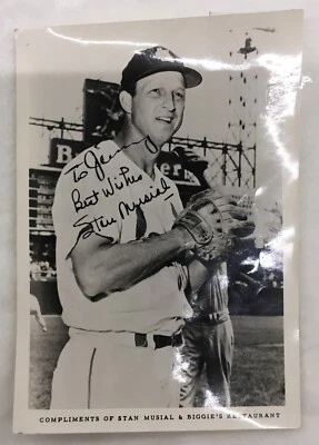 Stan Musial HOF St. Louis Cardinals Signed 5” X 7” Photo, No COA - Image 1 of 4