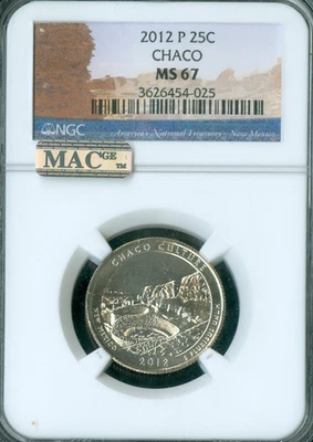 2012 P CHACO PARKS QUARTER NGC MS67 PQ 2ND FINEST REGISTRYS . - Image 1 of 2