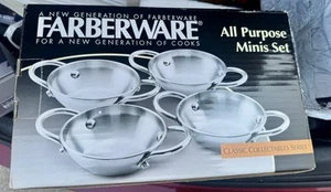 Farberware Mini Multiuso Set di 4 Manici Acciaio Inox 18/10 5 Pollici Nuovi con Scatola - Foto 1 di 2