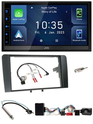 JVC DAB Bluetooth Lenkrad USB 2DIN Autoradio für Audi A3 Symphony Aktiv ISO 8P 2 - Bild 1 von 4