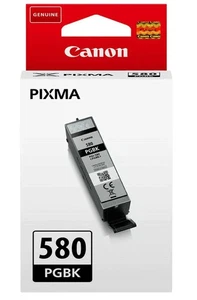 Cartucho de tinta negro pigmentado genuino Canon PGI-580BK, PGI-580PGBK, 2078C001 - Imagen 1 de 2