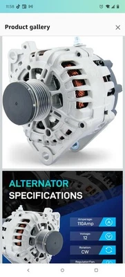 New Alternator for 2007-2012 Nissan Altima & 2011-2013 Nissan Rogue L4 2.5L Foto 1 de 4