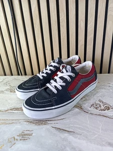 VANS Off The Wall Zapatos Old School Negro y Rojo Gamuza Reino Unido 8 Excelente Estado - Imagen 1 de 8