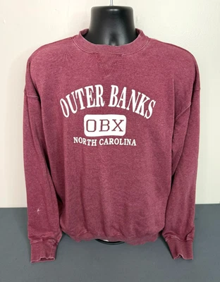 Outer Banks Unisex North Carolina Crew Pullover Sweatshirt Red Size Large Preppy - Image 1 of 4