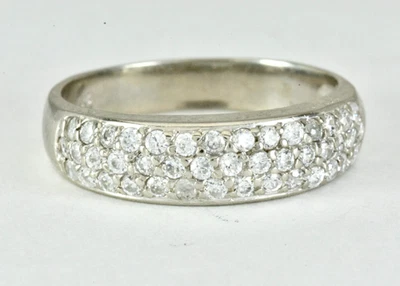 .86ctw Round Diamond Half Eternity Pave Set Wedding Band 14k White Gold Lot 8 - Image 1 of 4