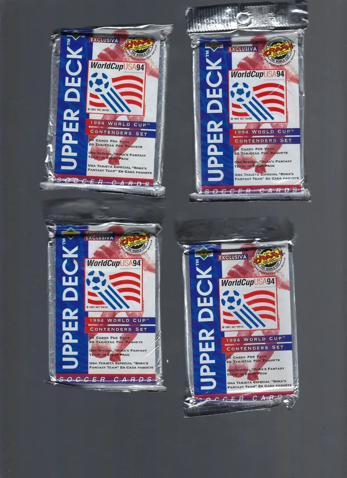 Cuatro 4 paquetes de fútbol de la Copa Mundial de Estados Unidos 1994 cubierta superior Foto 1 de 1
