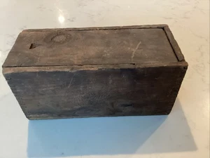 Vintage Antique Wooden Dovetailed Storage Box With Sliding Lid Old Primitive - Picture 1 of 10