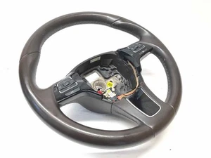 2011-2014 Volkswagen Touareg Steering Wheel 3 Spoke Natural Brown Leather Heated - Picture 1 of 3