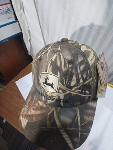 NEW John Deere Realtree  Green  Camo Structured Low Profile Cap  Trucker Hat - Picture 1 of 6