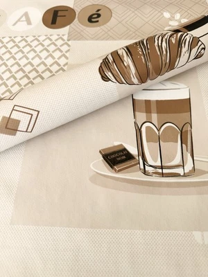 PVC Tischdecke MOKKA Wachstuch Kaffee Cafe beige braun NEU abwaschbar Meterware - Bild 1 von 4