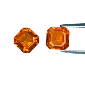 2.290CTS ORANGE RED NATURAL FIRE OPAL OCTAGON CUT 2PCS LOOSE GEMSTONES SEE VIDEO - Picture 1 of 4