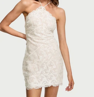 Vestido sin Mangas Victorias Secret Boho Floral Bordado Halter Talla XXL Con Cordones Espalda Foto 1 de 4