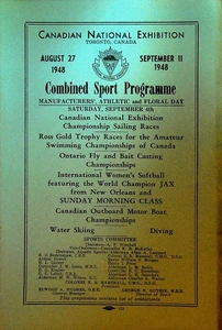 Canadian National Exhibition Combined Sport Program September 4 1948 - Picture 1 of 3