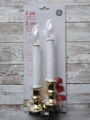 Paquete de 2 luces de vela de ventana GE luces cálidas portátiles alimentadas por batería de 9,25"  Foto 1 de 3