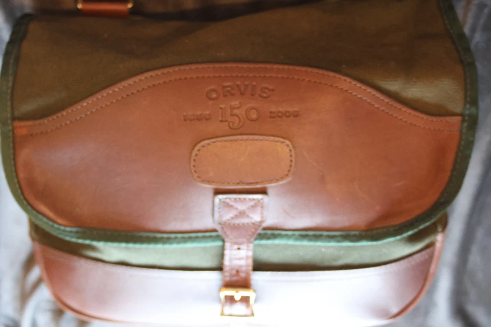 Bolso Mensajero Orvis Cuero Lona Usado en Excelente Condición Foto 1 de 4