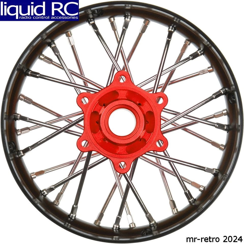 Pro-Line 284800T2 Pro-Spec Aluminum V2 Bead Rear Wheel Black/Red 1 : Losi - Image 1 of 1