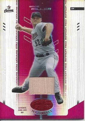2004 Leaf Certified Materials Mirror Red Bat Wade Miller 189 Astros 055/250 - Image 1 of 2