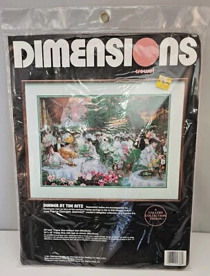 Dimensions 1991 Crewel Kit #1388 - Cena en el Ritz - 20”x14” - Nuevo Foto 1 de 3