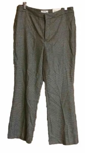 Pantalone donna Nine West High Rise Kick Flare taglia 10 nero bianco e argento nuovo con etichetta - Foto 1 di 7
