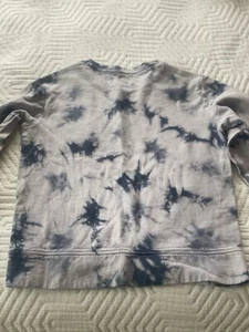 Athleta Girl Beachy Breeze Tie Dye Sweatshirt Girls White and Blue (L/12) - Picture 1 of 4