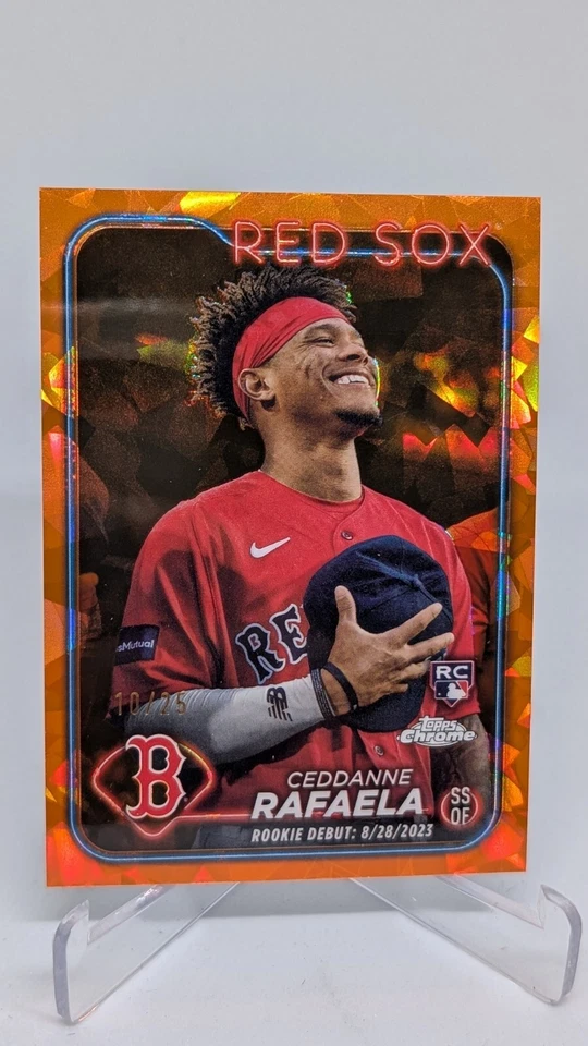 2024 Topps Chrome Update Sapphire Ceddanne Rafaela USCS110 Orange /25 RC Debut - Image 1 of 2