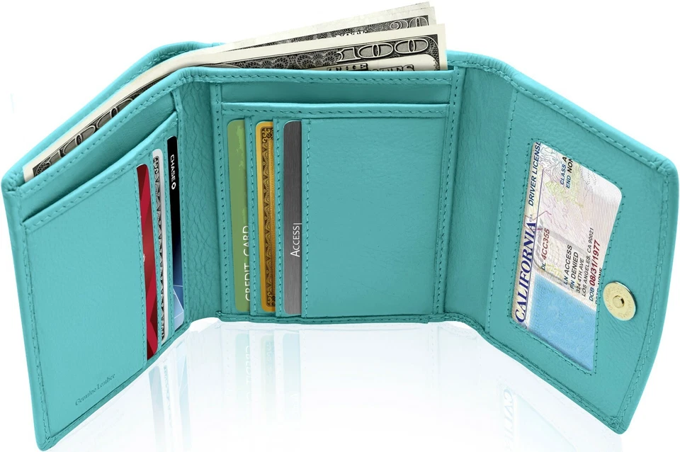 Leather Wallets For Women - Trifold Womens Wallet With Coin Purse RFID Blocking - Image 1 of 1