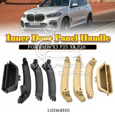 Tirador de puerta interior con cubierta de cuero para BMW X3 X4 F25 F26 2010-2016 Foto 1 de 4