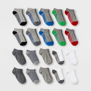 20 Pack Kids Low Cut Socks Size Small 5.5-8.5 New by Cat & Jack Gray Black White - Picture 1 of 3