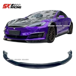 For Tesla Model S Sedan 2016-2020 Real Carbon Fiber Front Lip Bumper Body kits - Picture 1 of 12