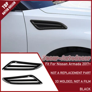 Black AC Side Fender Air Vent Outlet Trim Cover Molded For Nissan Armada Y62 17+ - Bild 1 von 9