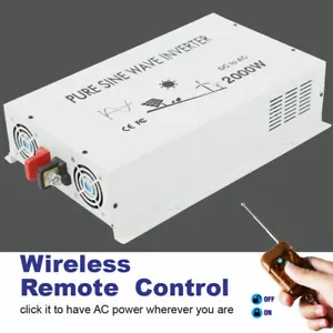 2000W Pure Sine Wave Inverter 36V Power Converter 120V Car Truck Remote Control - Picture 1 of 12