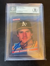 Jose Canseco 1986 Donruss Signed Rookie Card #39 - BAS (a)