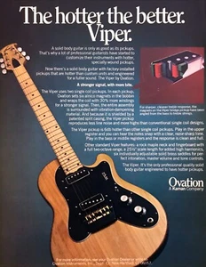 Ovation Viper 1977 foto de guitarra de cuerpo sólido ""The Hotter the Better"" anuncio impreso - Imagen 1 de 1
