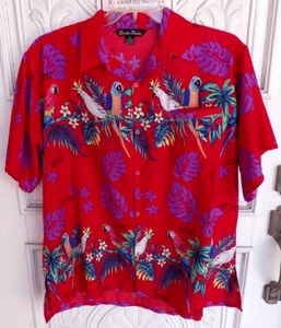 Double Decker St Martin Colorful Hawaiian Parrot Shirt Size XL Full Print in EUC - Picture 1 of 4
