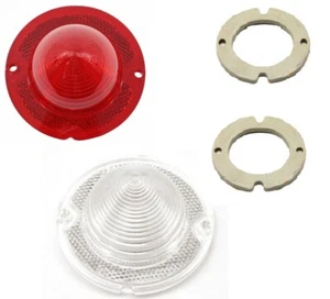 63-67 Corvette & 1958 Impala Red Tail Light & Back Up Lens with Seals - Bild 1 von 1