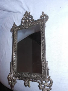 old cast metal decorative mirror frame antique rare - Picture 1 of 10