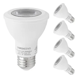 4-Pack 8W Dimmable PAR20 LED Light Bulbs, 4000K Cool White - Picture 1 of 7