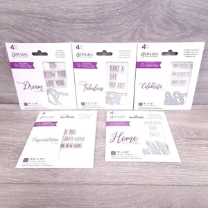 Lot of 5 Crafter's Companion Stamp and Paper Die Set Sayings Celebrate Home Fab