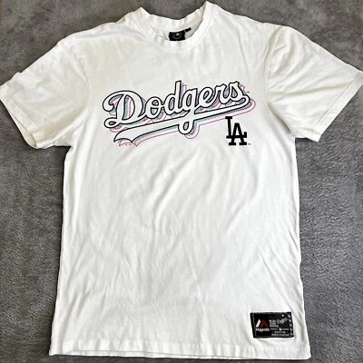 LA Dodgers Majestic MLB T-Shirt Mens S White Short Sleeve Crew Neck Tee Top - image 1 of 4