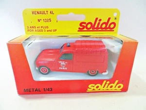 SOLIDO 1325 'RENAULT 4L FIRE VAN - VILLE DE PARIS' RED. VINTAGE. 1:43. MIB/BOXED - Picture 1 of 6